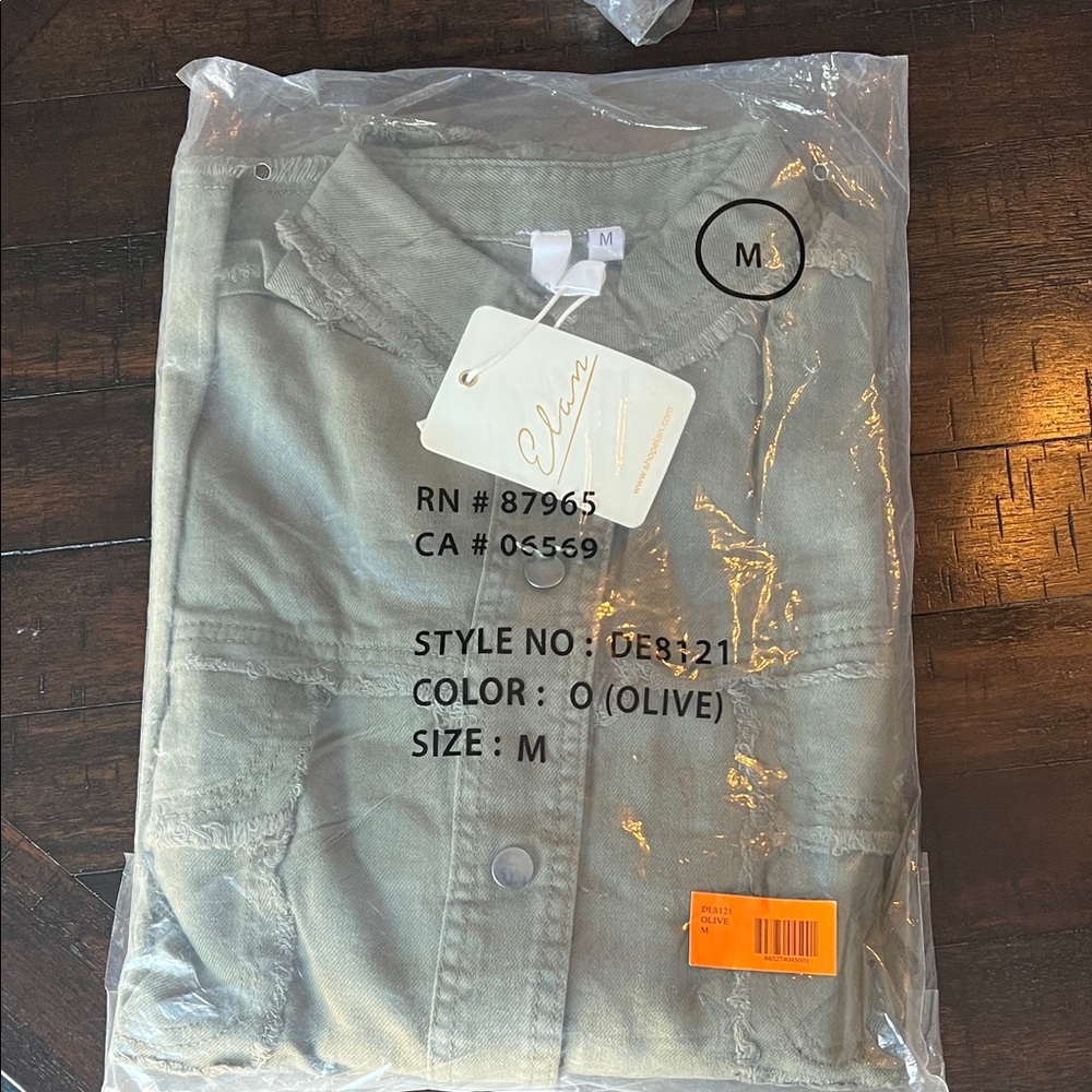 Elan Khaki Utility Jacket with Rock & Roll Patch size available Large and Medium - Picture 8 of 13